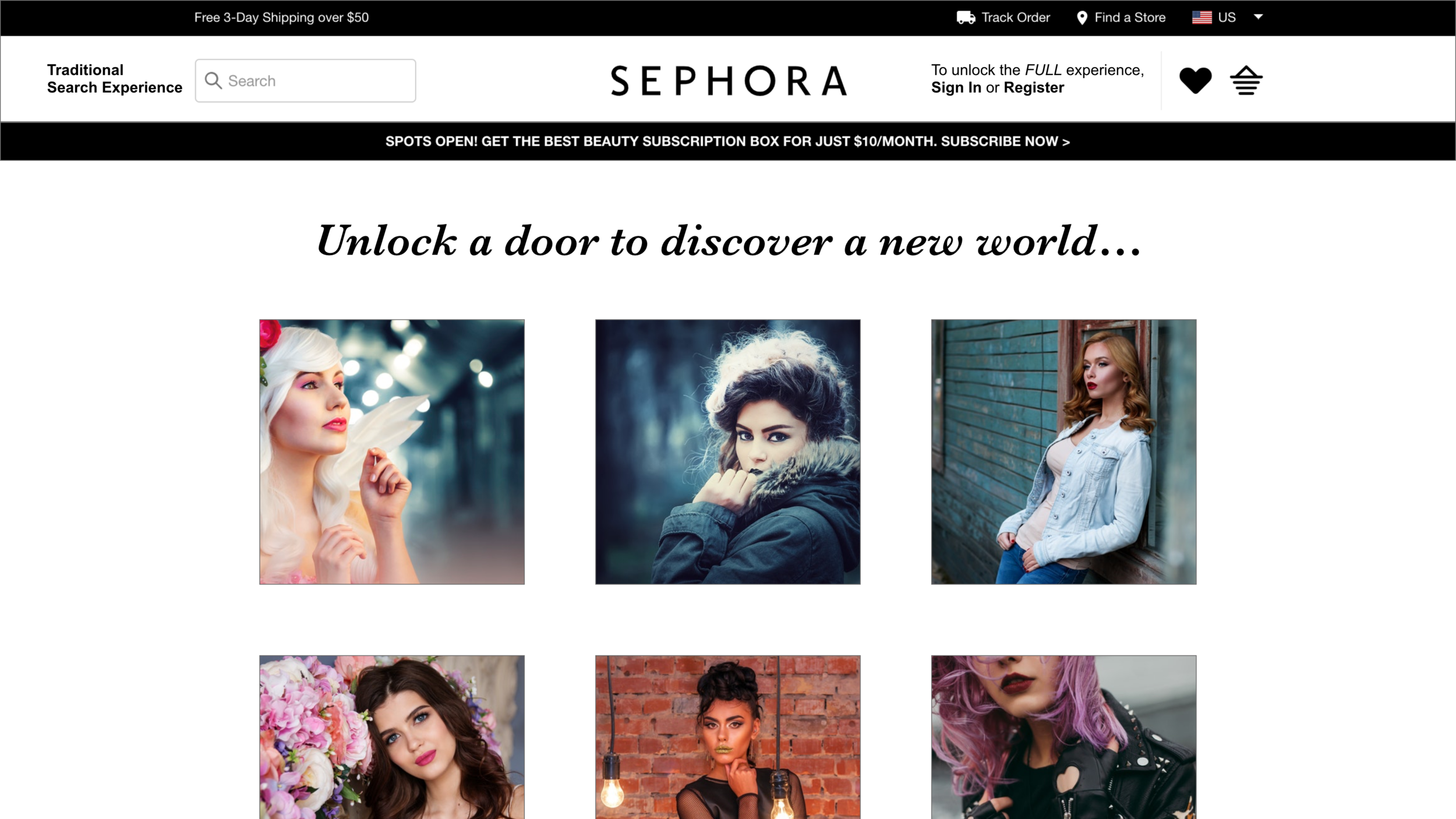Landing page Sephora