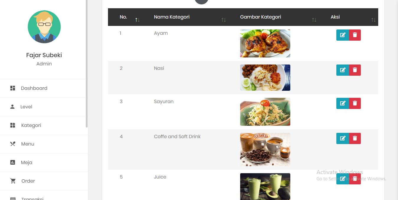 Aplikasi pemesanan bahan dapur