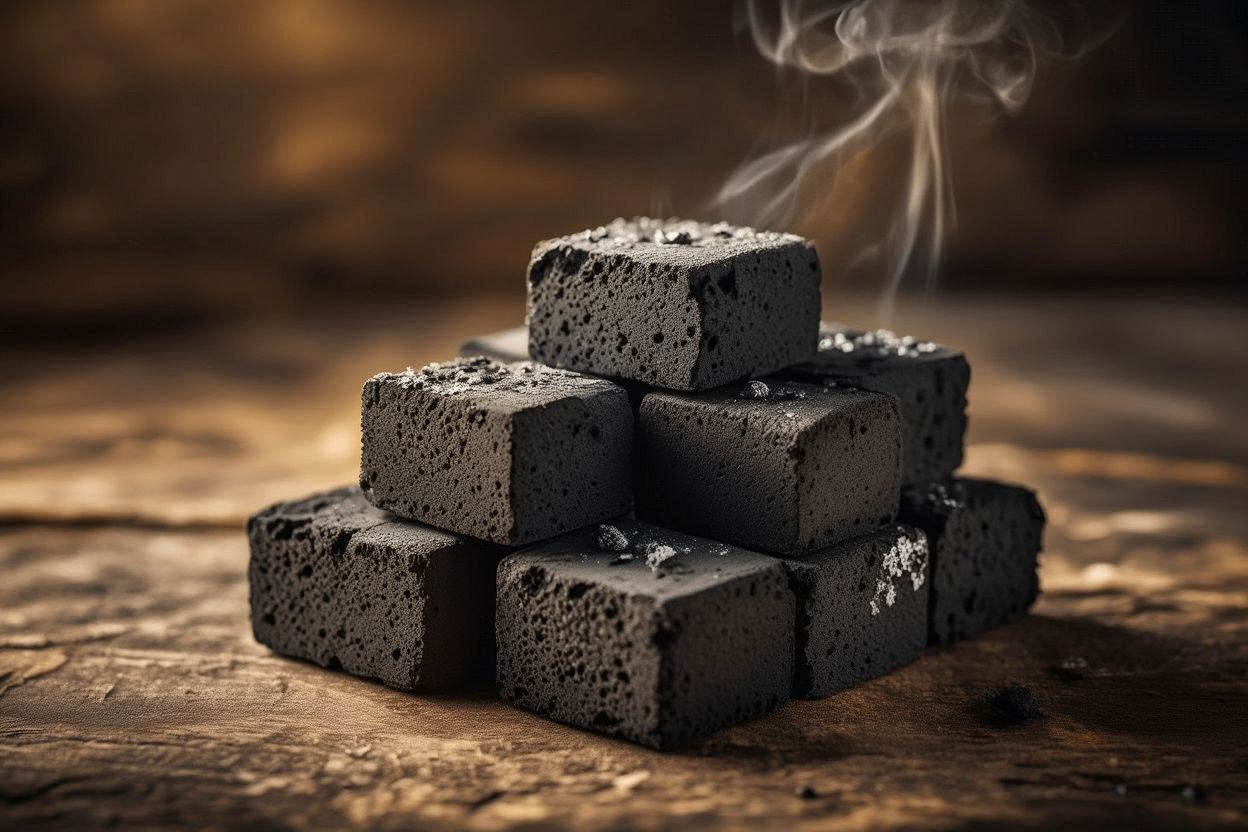 فحم جوز الهند طبيعي مربعات